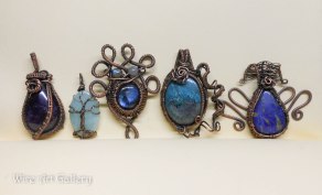 Wire Wrapped jewelry / handmade pendant oxidized copper wire