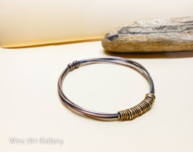 wire wrapped copper bracelet cuff, unisex handmade jewelry