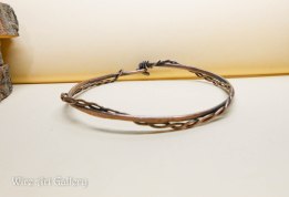 wire wrapped copper bracelet cuff, unisex handmade jewelry