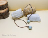 Minimalist earrings curved / oxidized copper wire / wire wrapped jewelry amazonite hoops