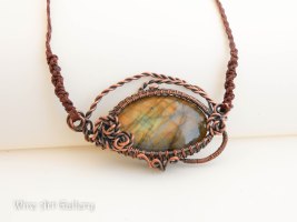 Wire wrapped copper pendants / semi-precious stones / minerals gemstones
